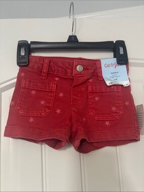 Cat & Jack Red Star Denim Girls' Shorts